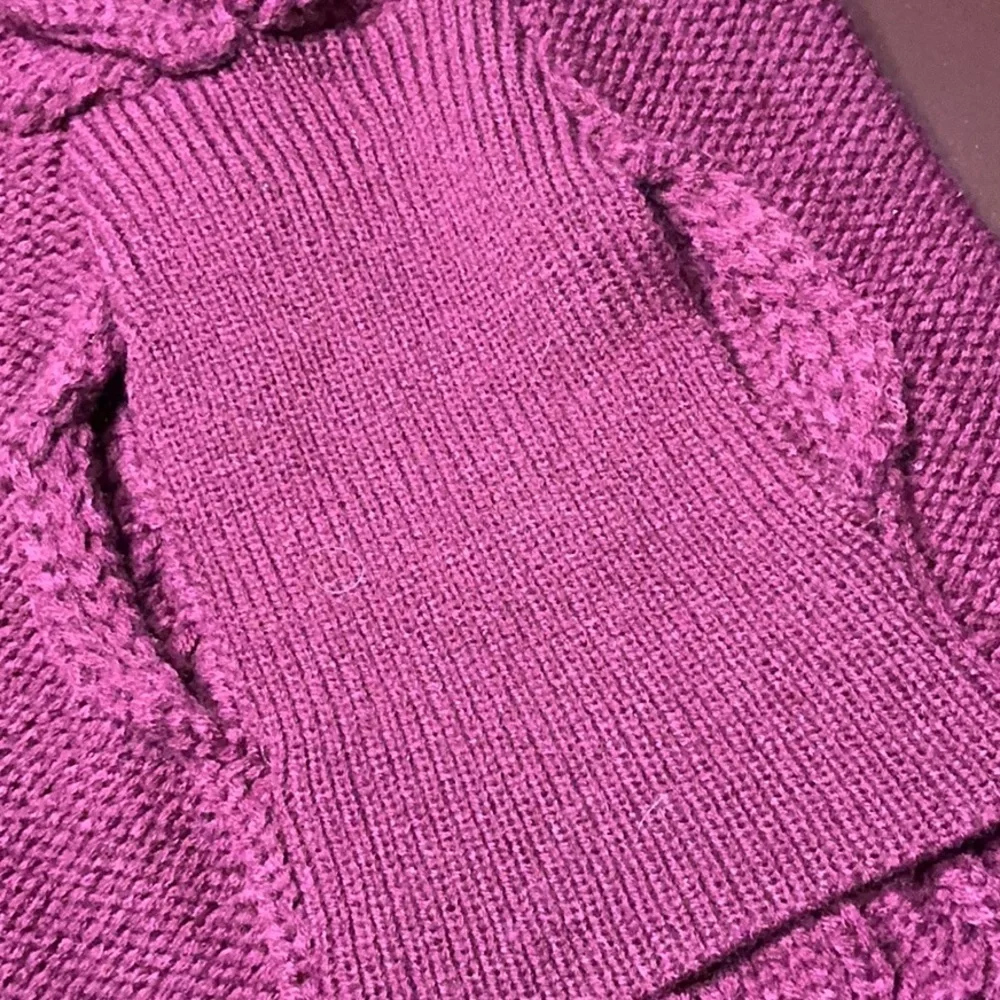 Cozy Cable Knit Dog Sweater in Plum
